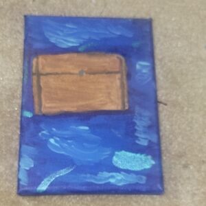Abstract Blue and Brown Canvas Art